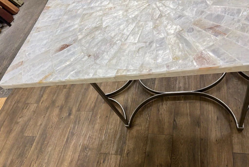 Vintage Hooker Furniture Co Selenite Mosaic Sunburst Dining Table Writing Desk