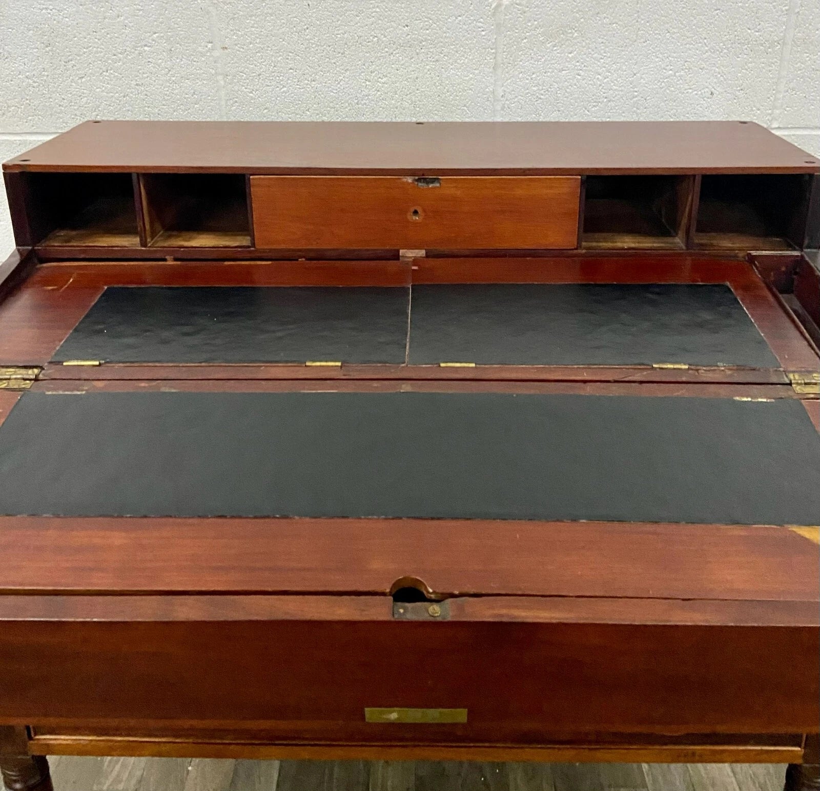 Antique 19th Century Style Unfolding Campaign Box Desk Captain Desk Writing Desk