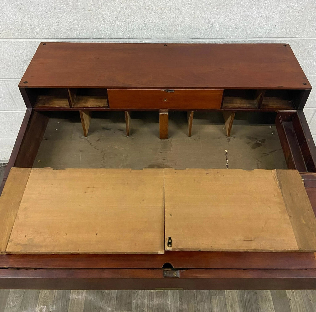 Antique 19th Century Style Unfolding Campaign Box Desk Captain Desk Writing Desk