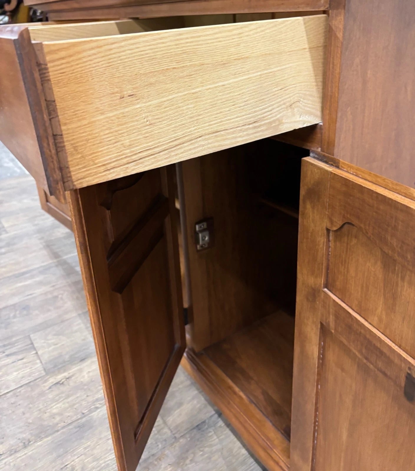 Vintage Tell City Young Republic Colonial China Cabinet Buffet Hutch and Cupboard