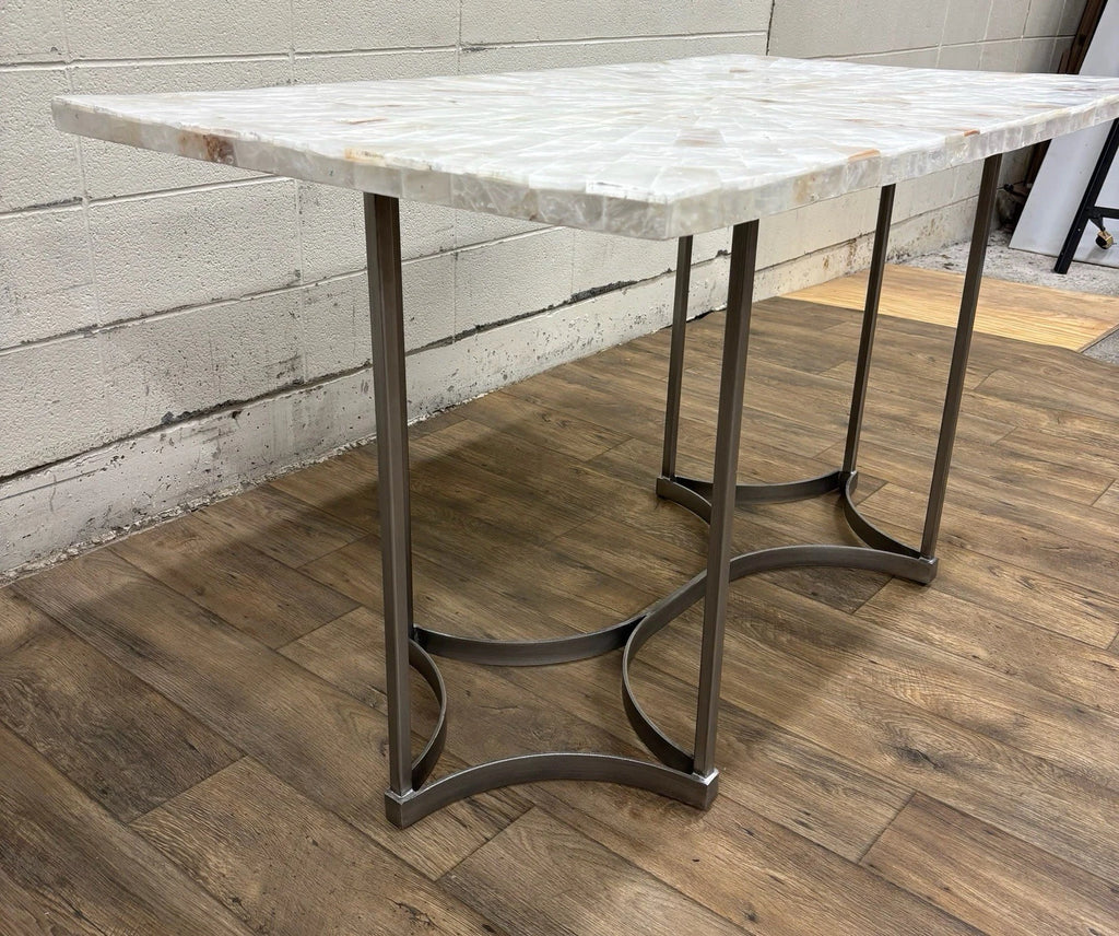 Vintage Hooker Furniture Co Selenite Mosaic Sunburst Dining Table Writing Desk