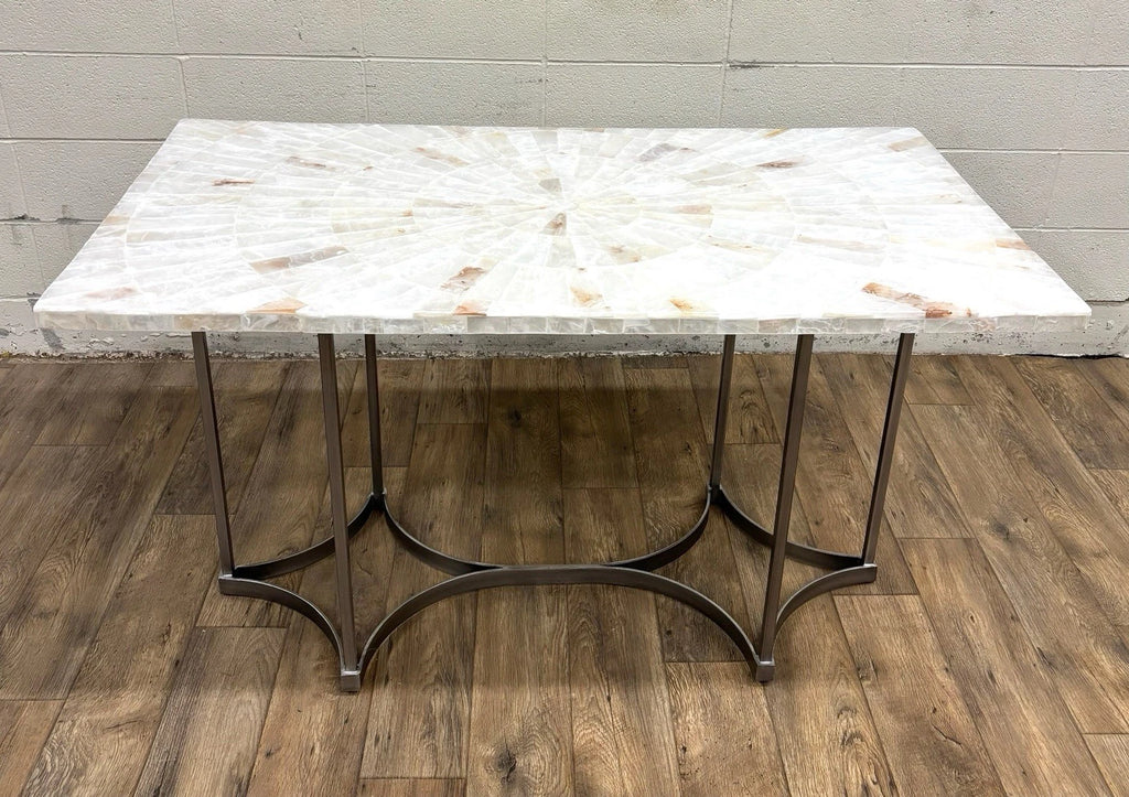 Vintage Hooker Furniture Co Selenite Mosaic Sunburst Dining Table Writing Desk