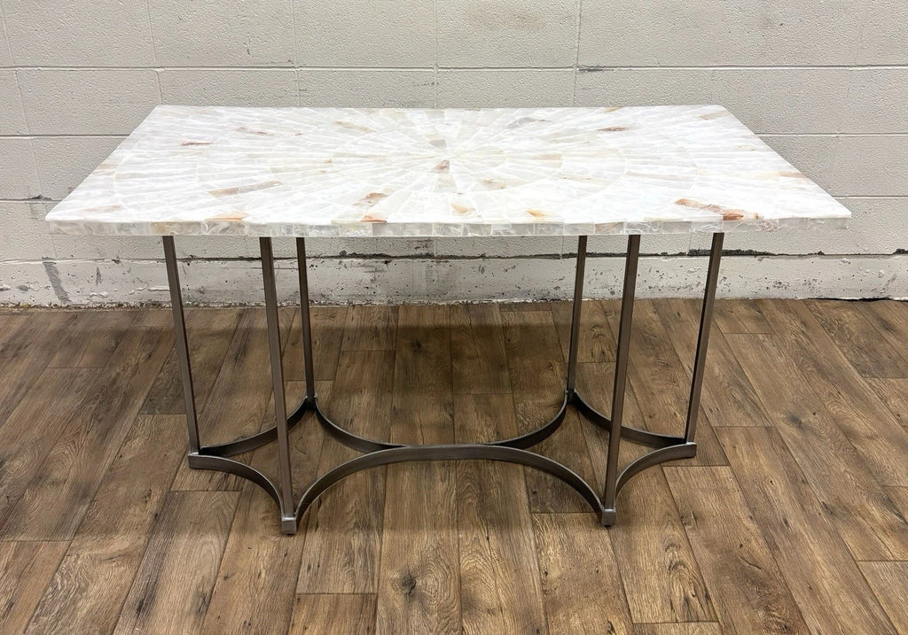 Vintage Hooker Furniture Co Selenite Mosaic Sunburst Dining Table Writing Desk