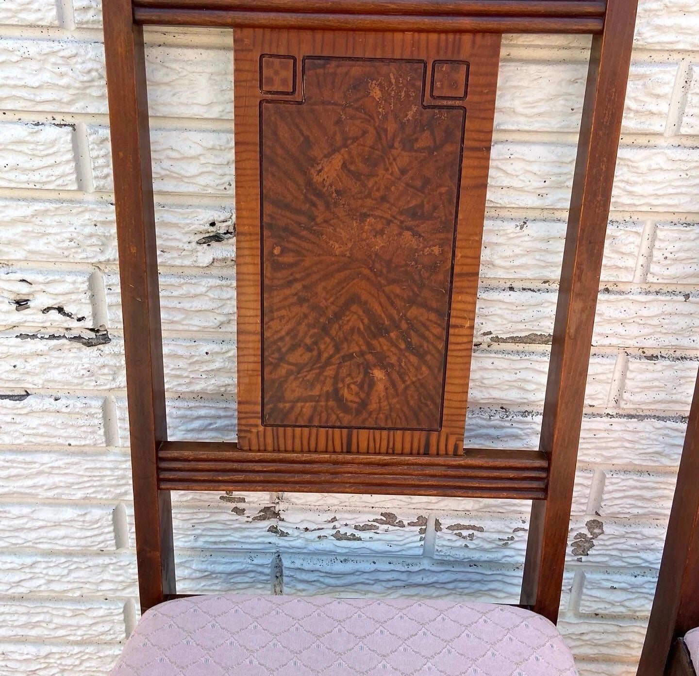 Vintage Burled Mid Century Art Nouveau Style Chairs