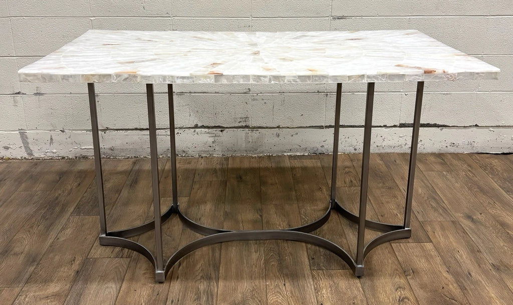 Vintage Hooker Furniture Co Selenite Mosaic Sunburst Dining Table Writing Desk