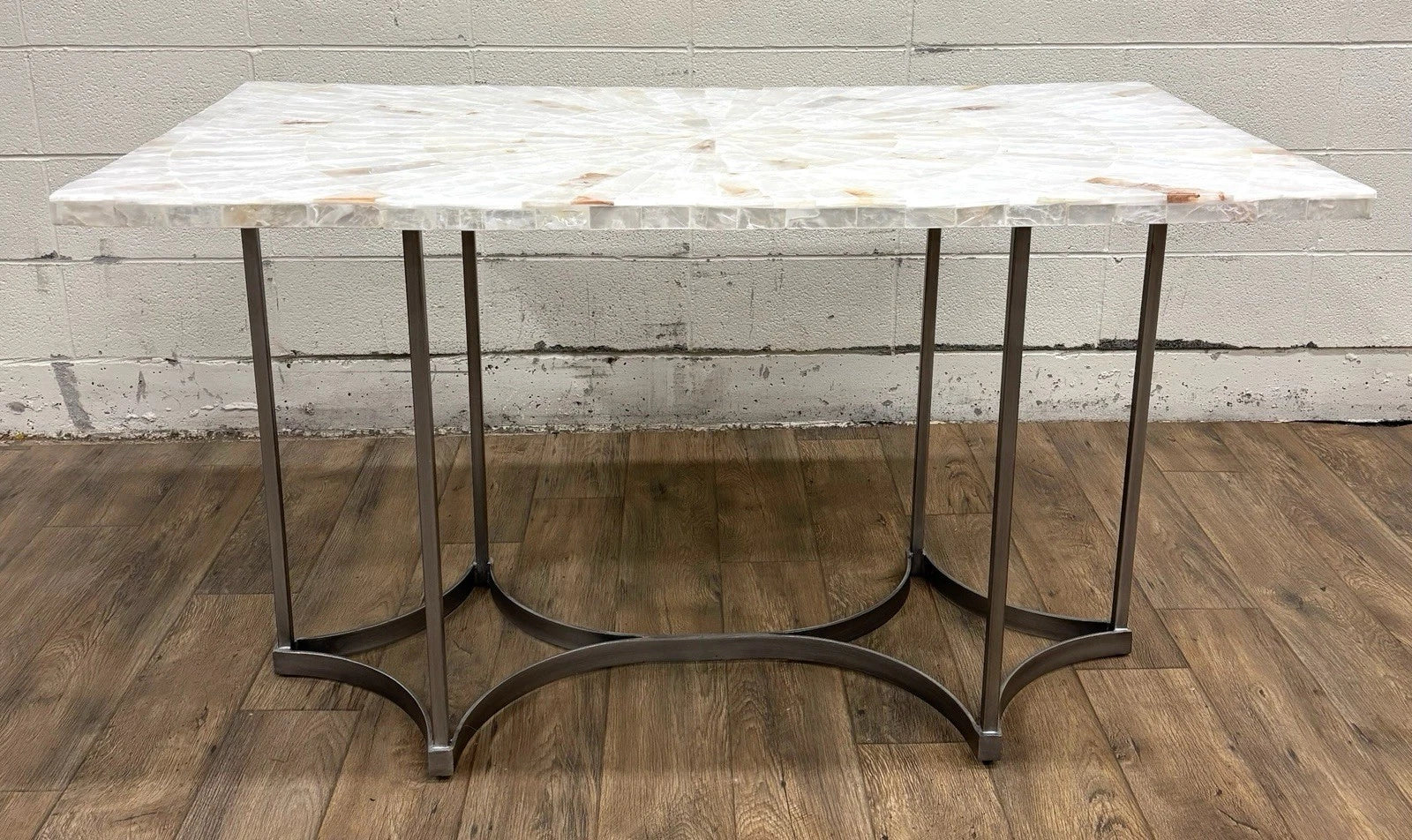 Vintage Hooker Furniture Co Selenite Mosaic Sunburst Dining Table Writing Desk
