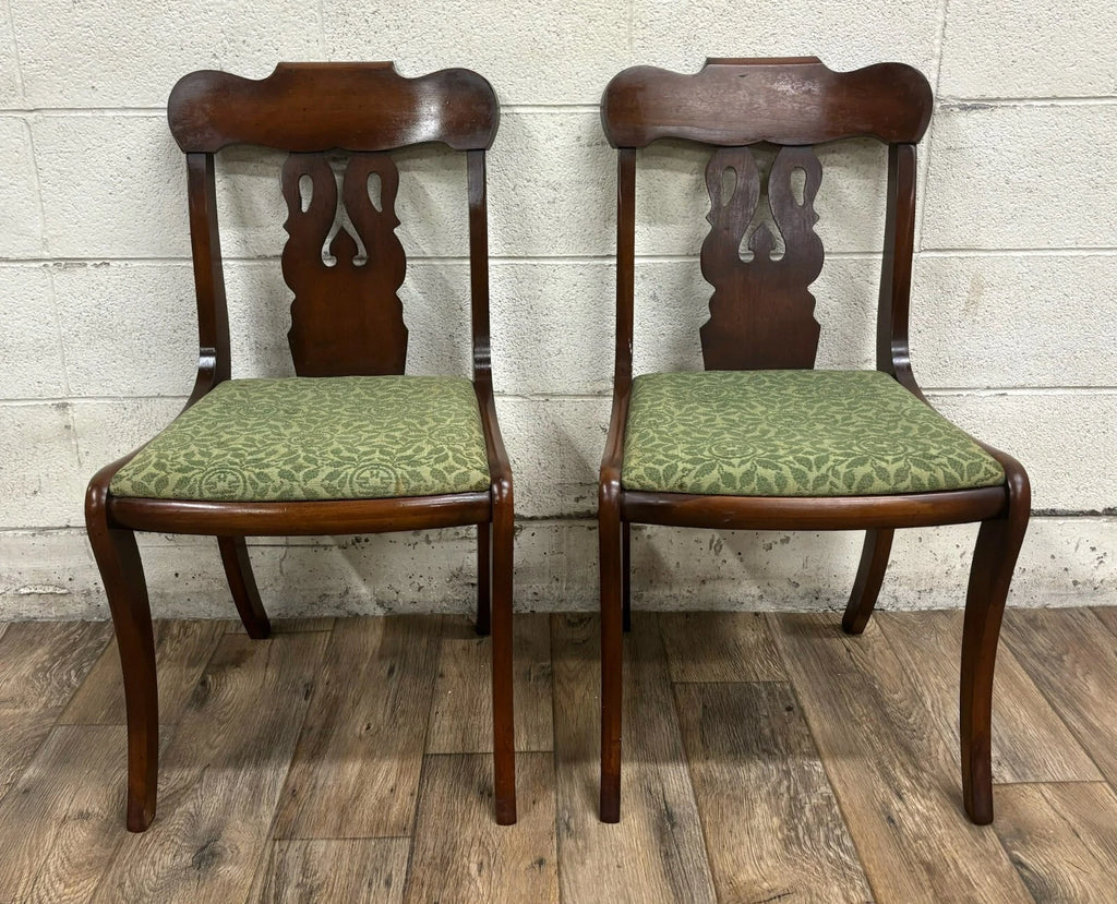 Vintage American Empire Style Mahogany Dining Chairs Accent Chairs