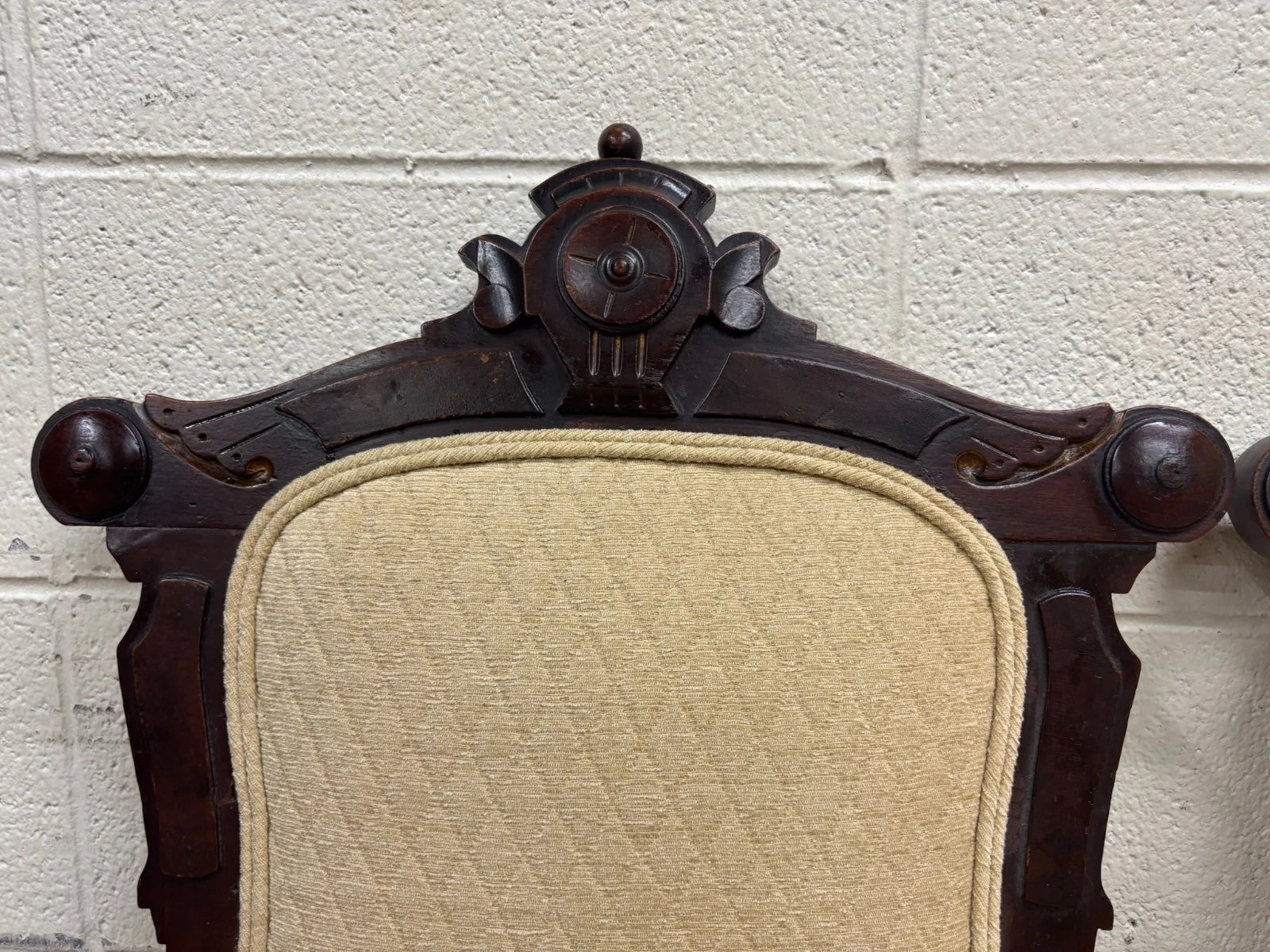 Antique Victorian Eastlake Style Carved Parlor Chairs Side Chairs - Pair
