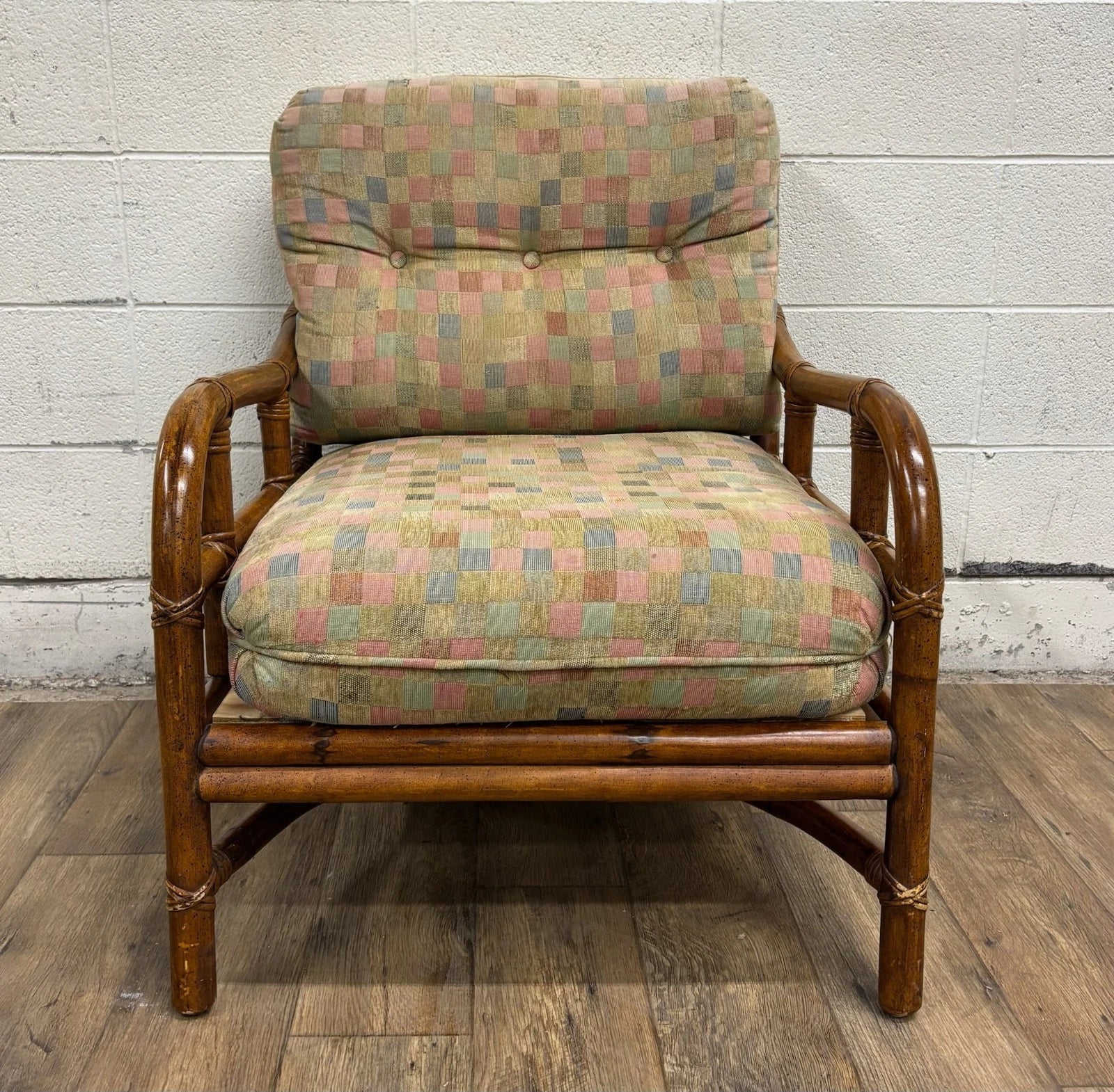 Vintage Ficks Reed Mid Century Modern MCM Rattan Armchair Lounge Chair Lounger