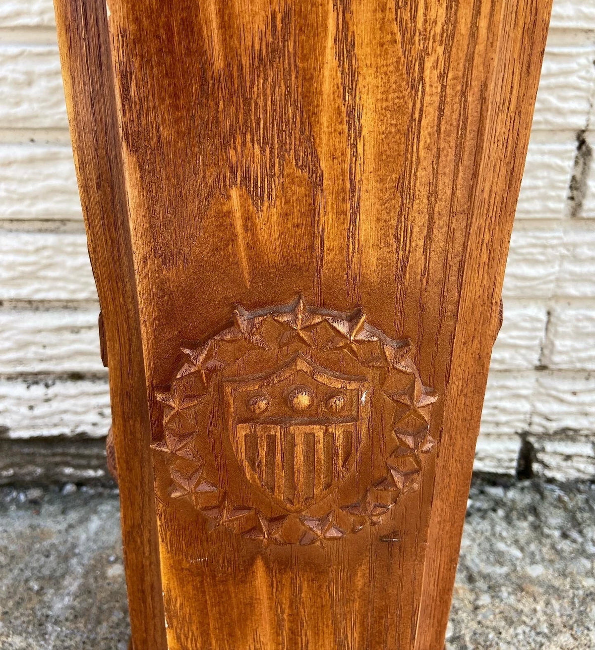 Gothic Style Pedestal Table with USA Symbols