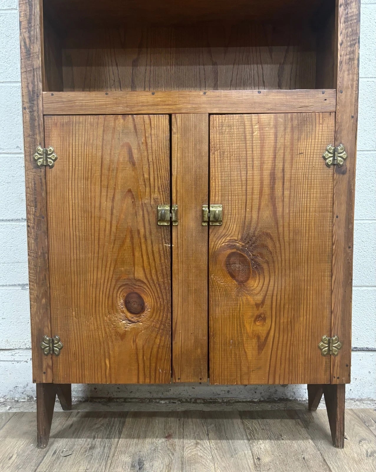 Vintage Primitive Style Pine Step Back Cupboard