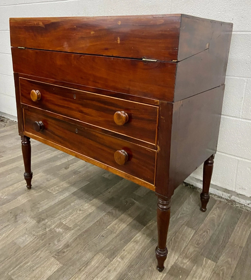 Antique 19th Century Style Unfolding Campaign Box Desk Captain Desk Writing Desk