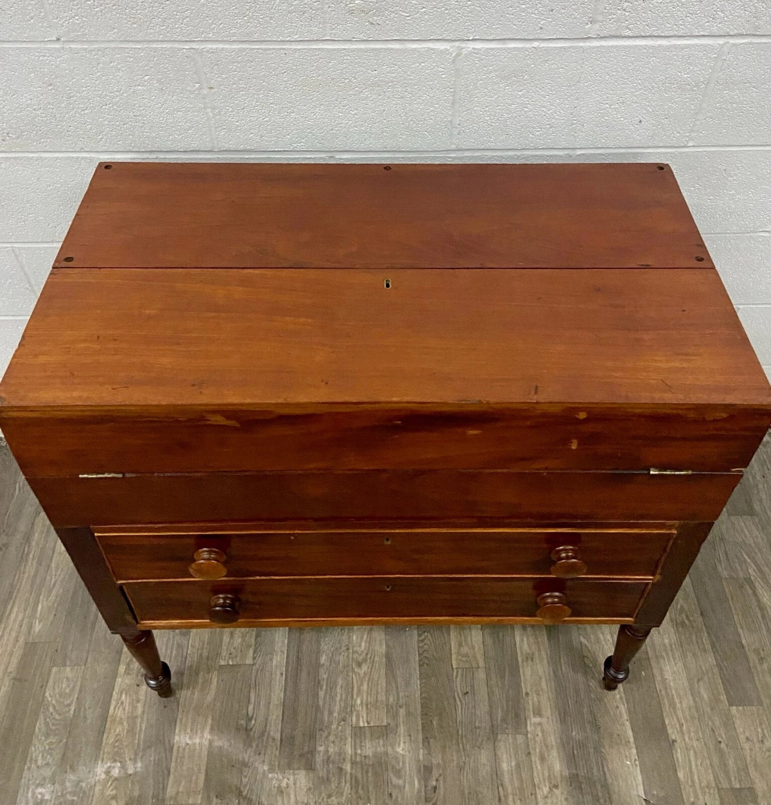 Antique 19th Century Style Unfolding Campaign Box Desk Captain Desk Writing Desk