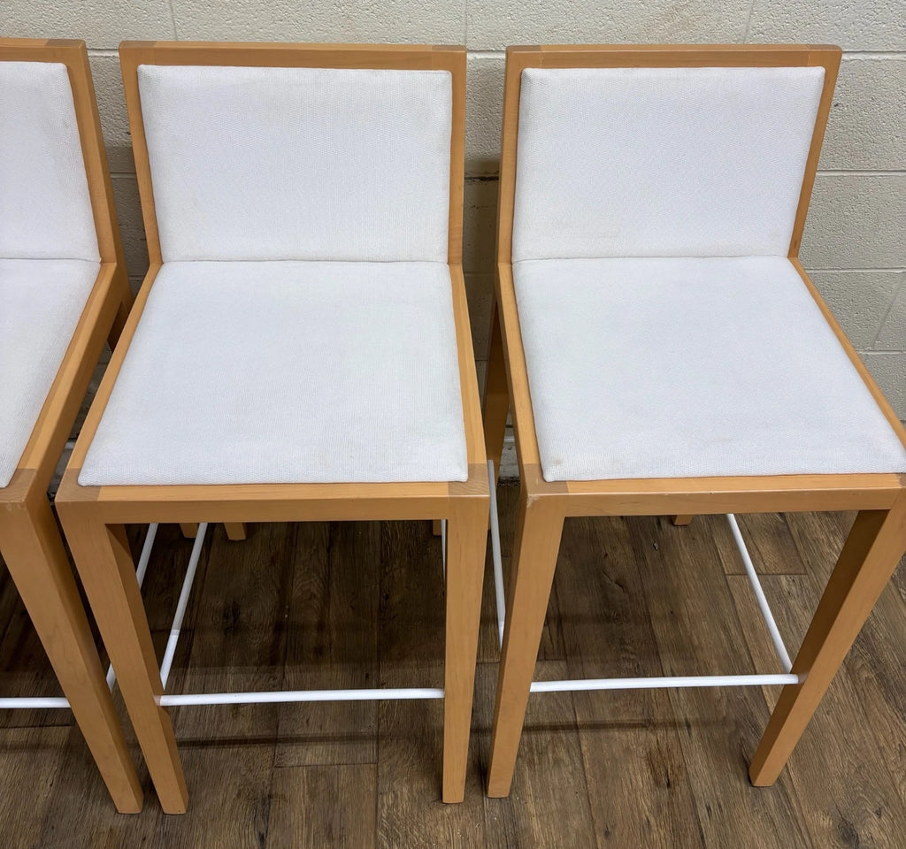 Martin Brattrud Maple Feather Down Upholstered Barstools Style 1045 - Set of 4