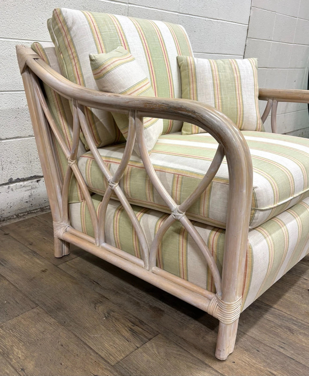Vintage MCM Style Organic Coastal Rattan Bamboo Chair