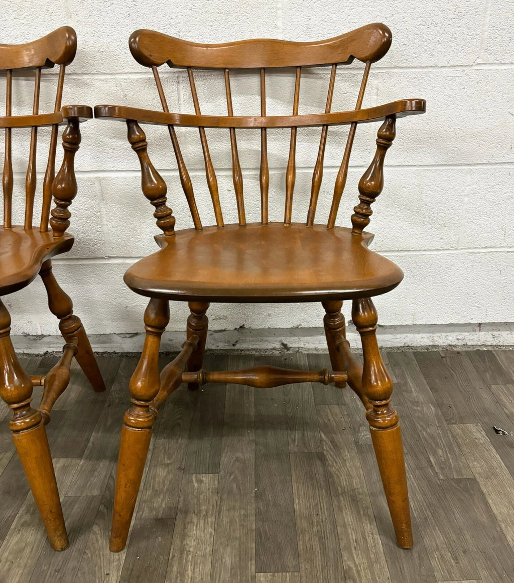 Vintage Ethan Allen Heirloom Nutmeg Maple Colonial Early American Dining Chairs