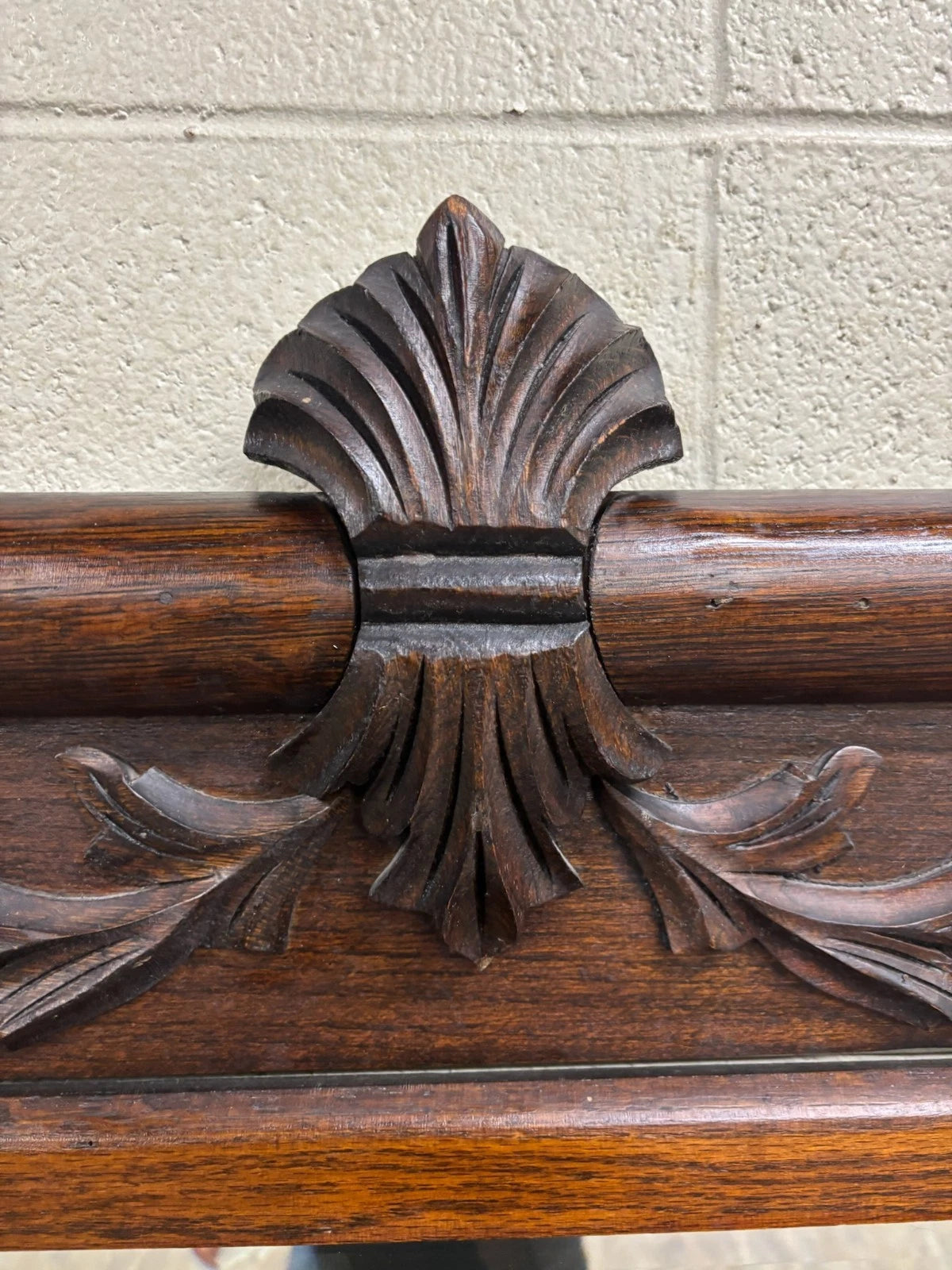 Antique Late Victorian Edwardian Serpentine Oak Dresser with Removable Mirror