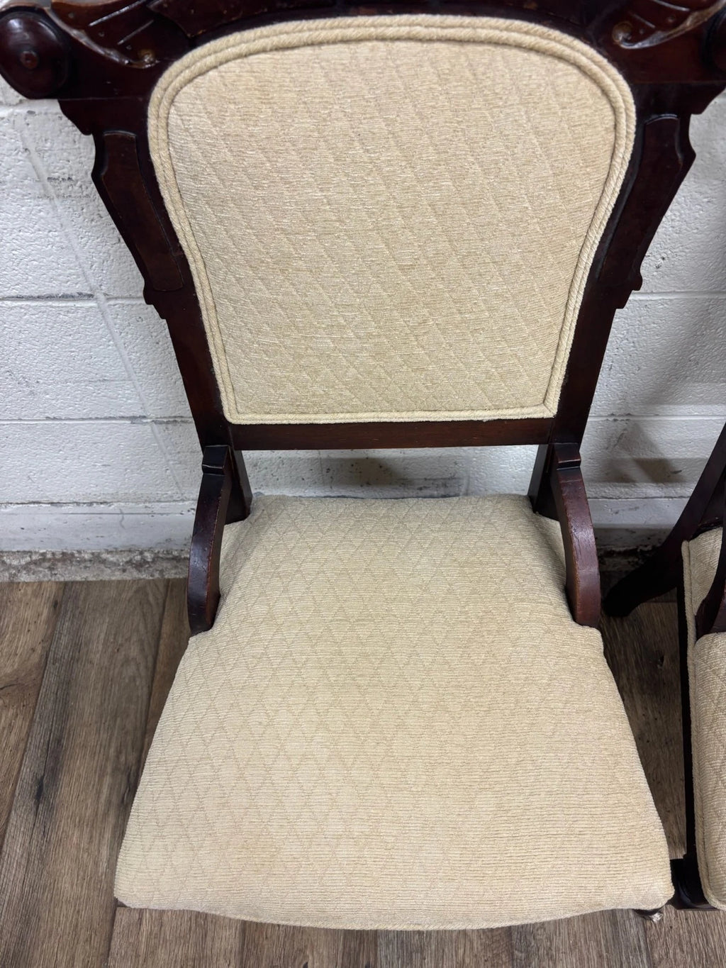 Antique Victorian Eastlake Style Carved Parlor Chairs Side Chairs - Pair