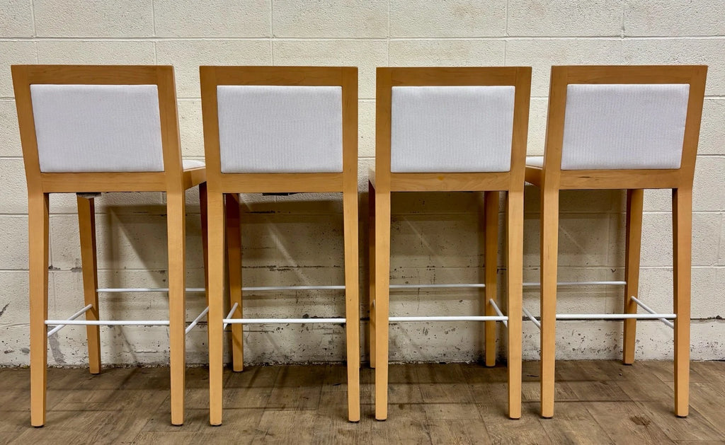 Martin Brattrud Maple Feather Down Upholstered Barstools Style 1045 - Set of 4