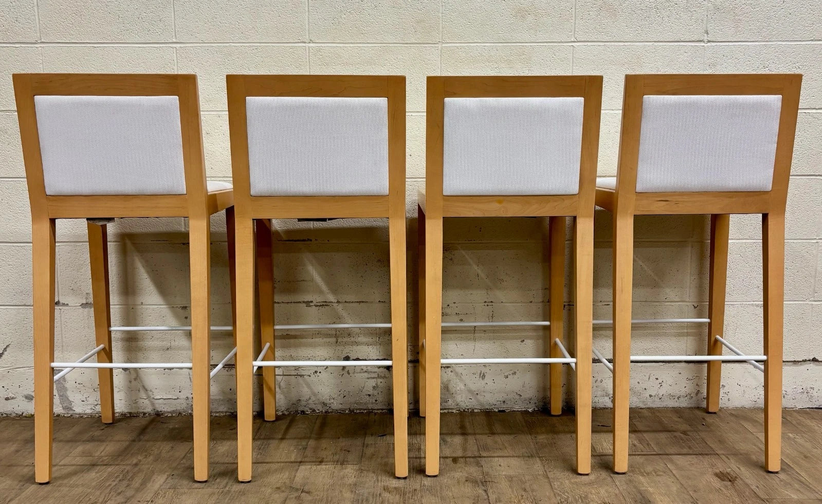 Martin Brattrud Maple Feather Down Upholstered Barstools Style 1045 - Set of 4