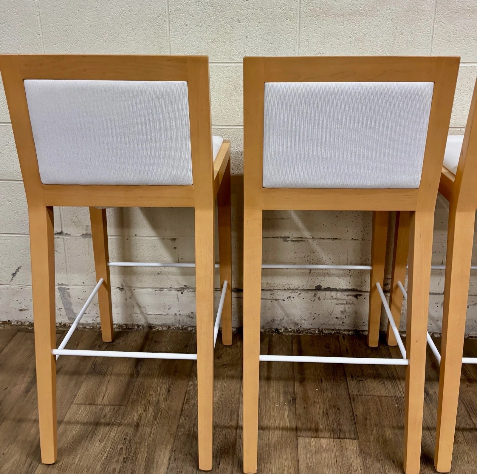 Martin Brattrud Maple Feather Down Upholstered Barstools Style 1045 - Set of 4