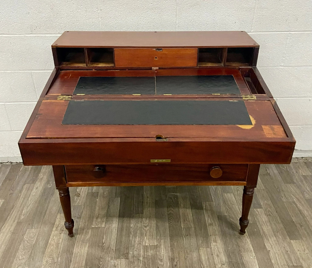 Antique 19th Century Style Unfolding Campaign Box Desk Captain Desk Writing Desk