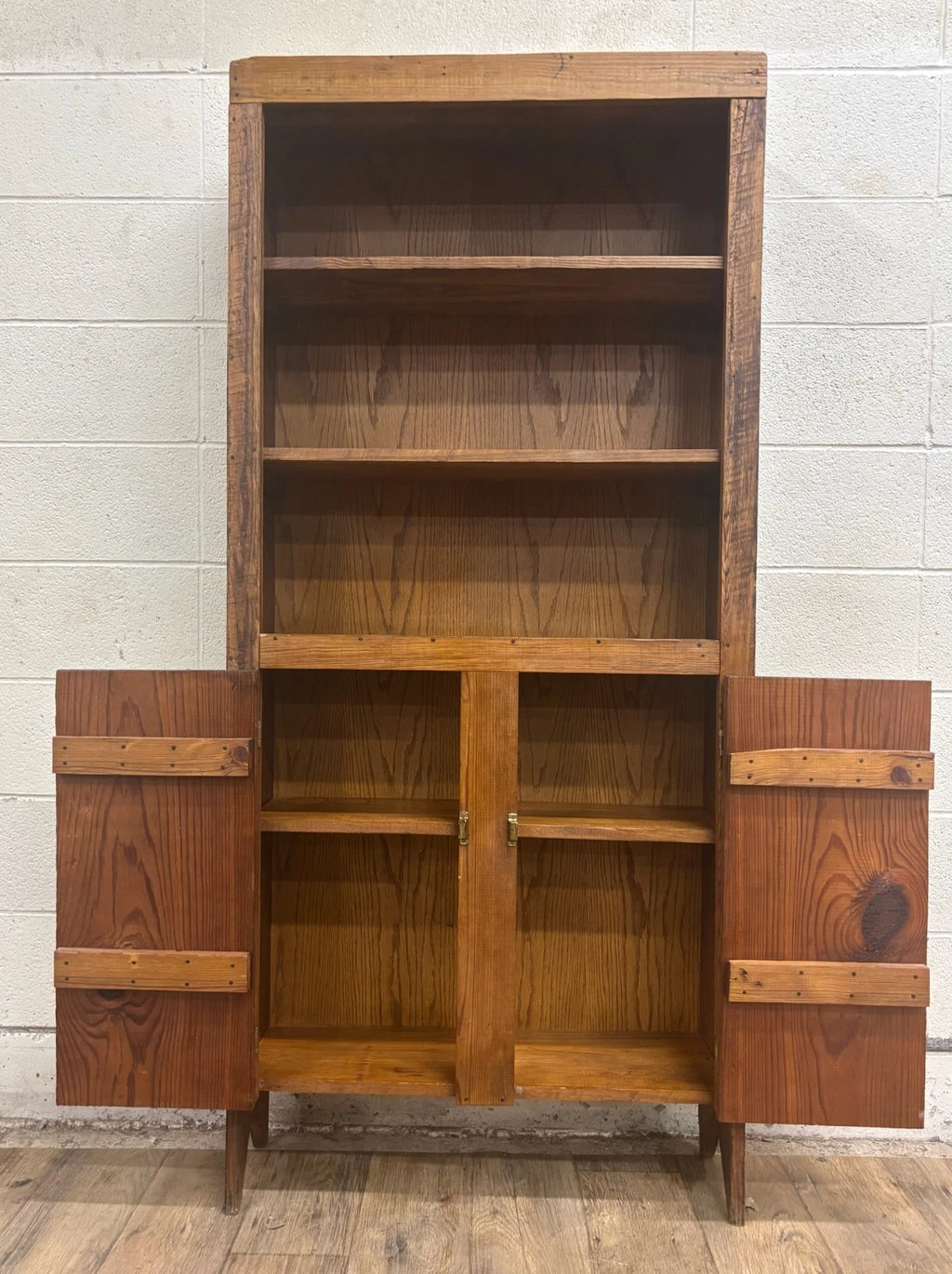 Vintage Primitive Style Pine Step Back Cupboard