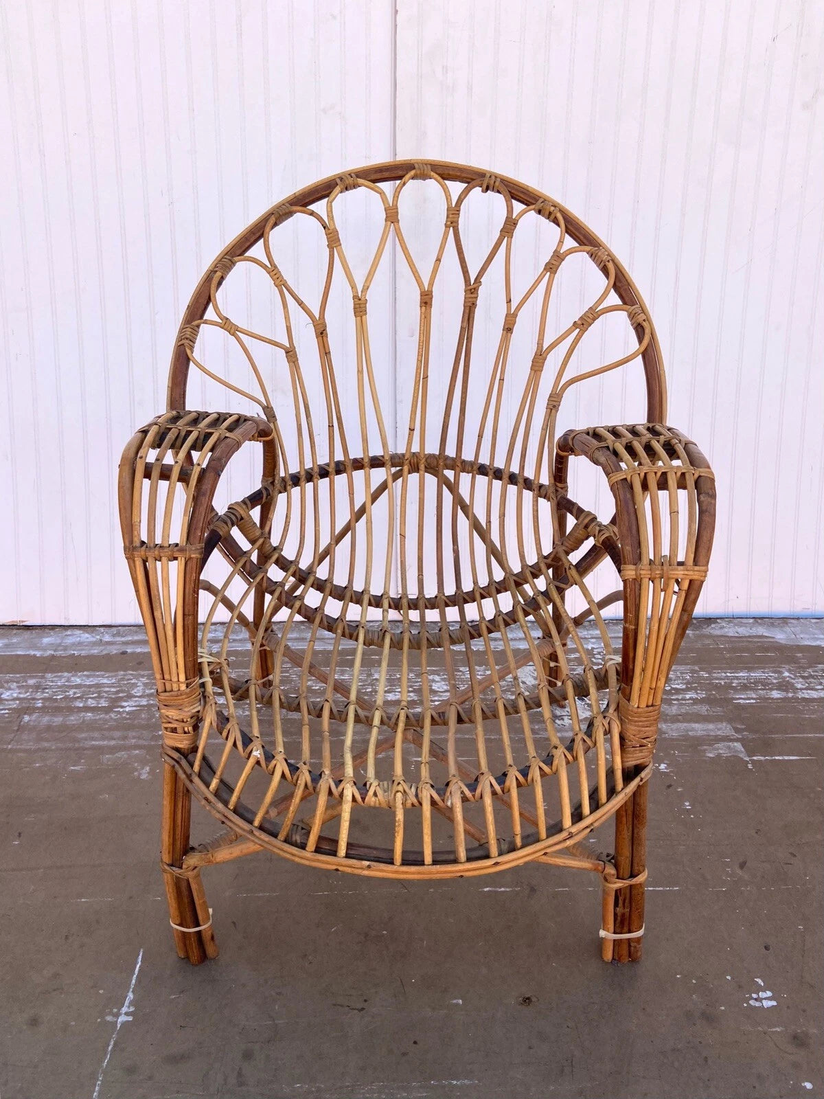 Vintage Boho Rattan Lounge Chair