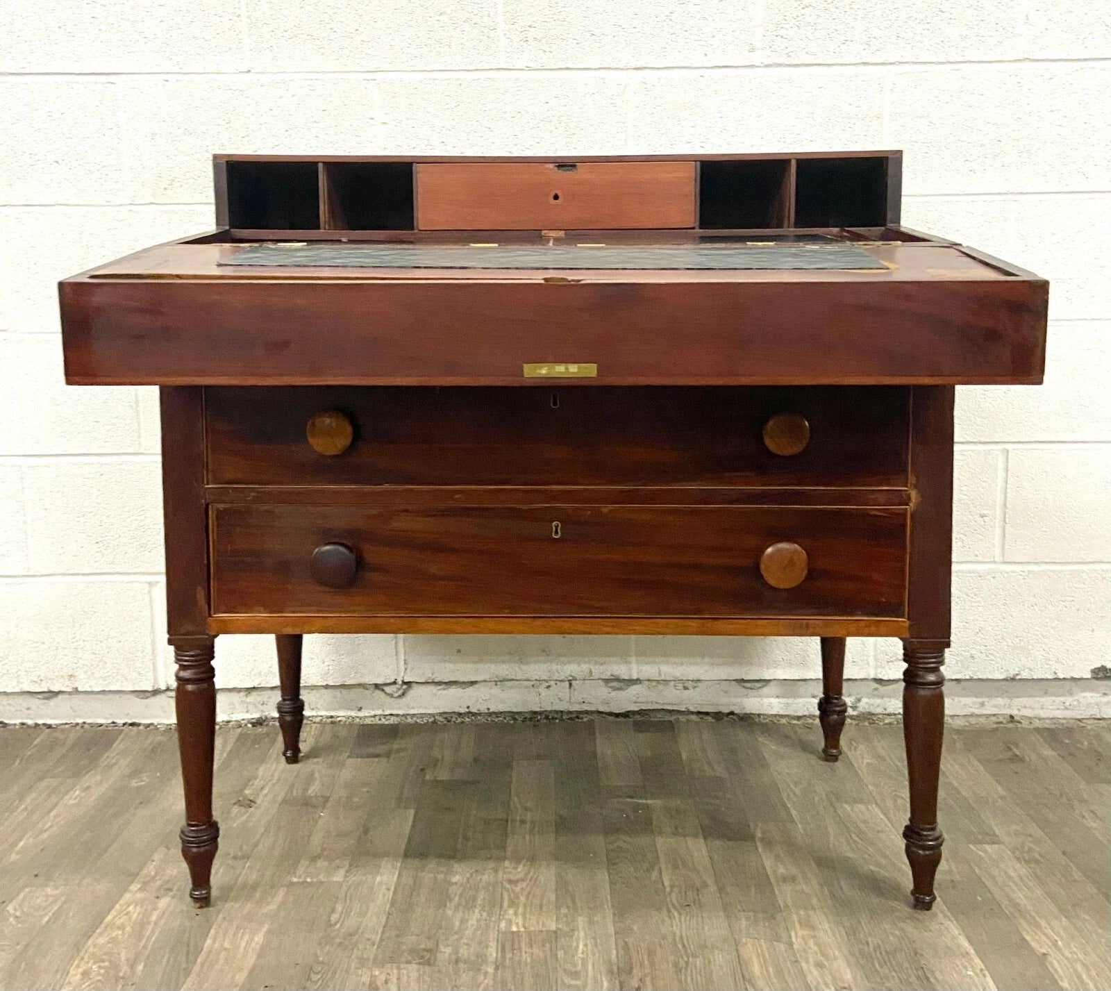 Antique 19th Century Style Unfolding Campaign Box Desk Captain Desk Writing Desk