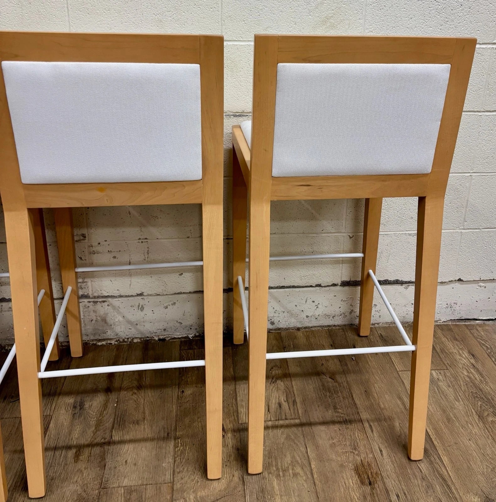 Martin Brattrud Maple Feather Down Upholstered Barstools Style 1045 - Set of 4