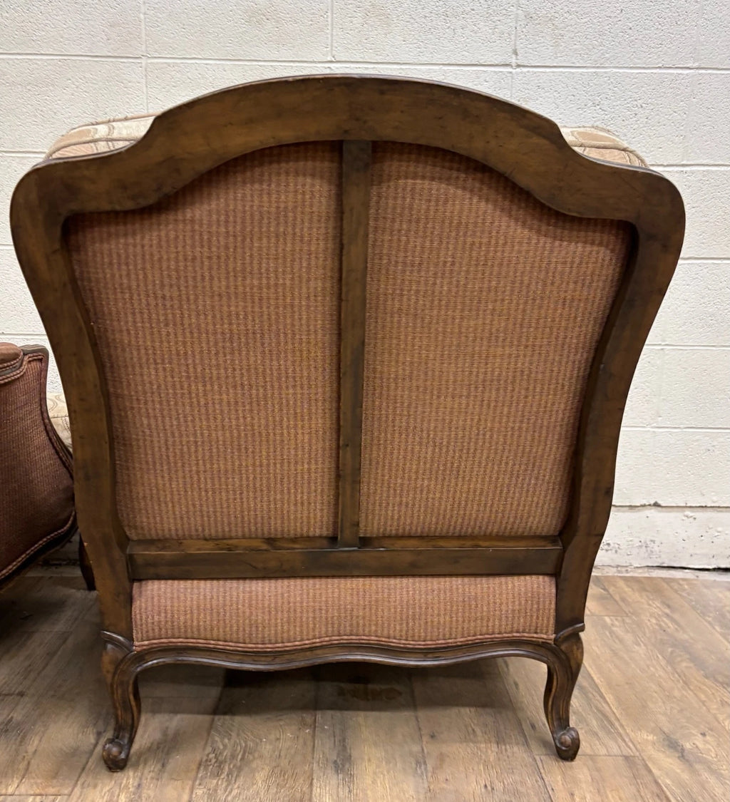 Vintage French Country Louis XV Style Bergere Chairs - Pair