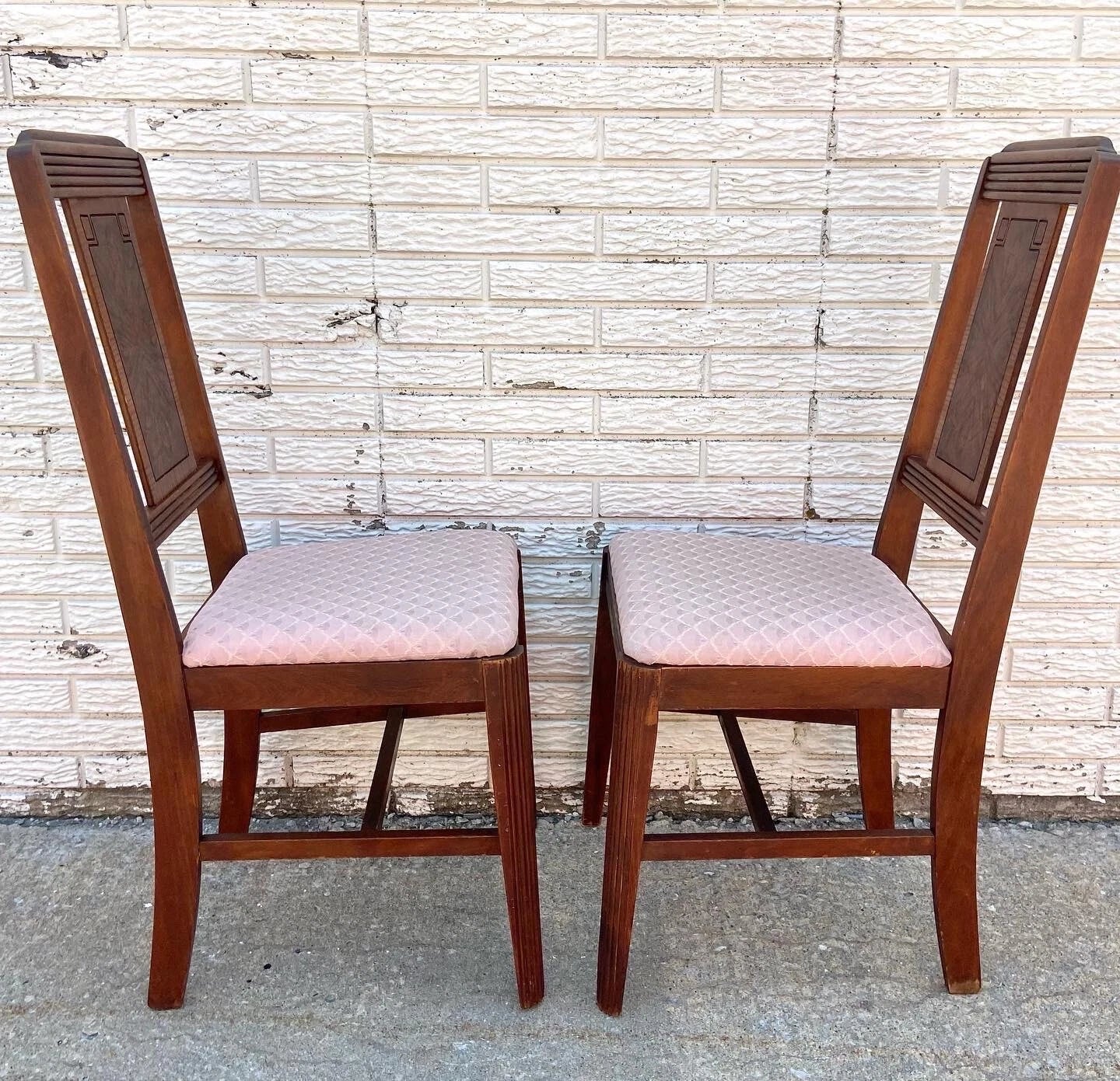 Vintage Burled Mid Century Art Nouveau Style Chairs