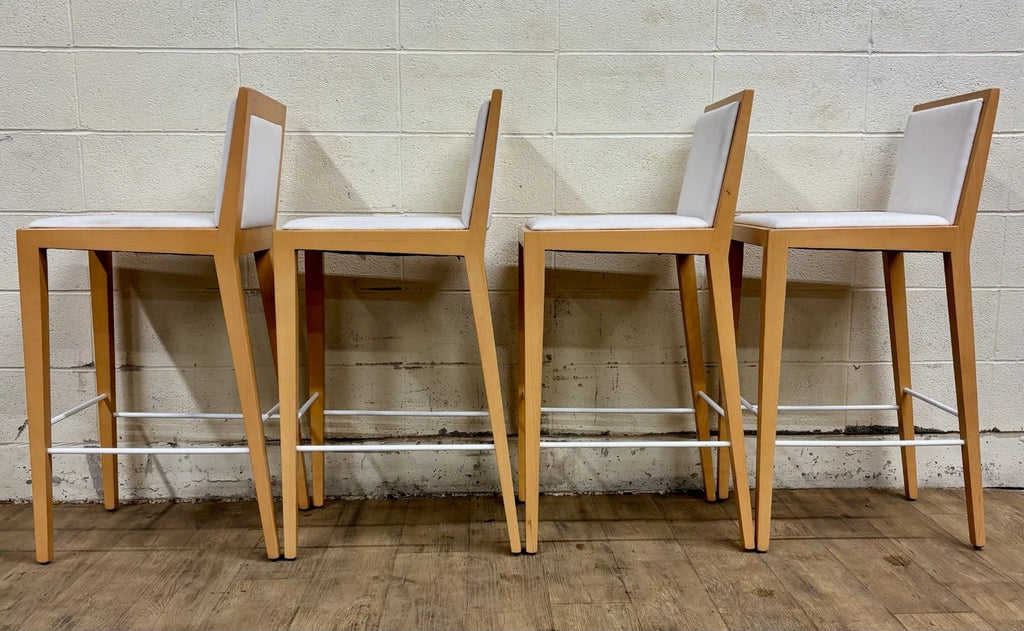 Martin Brattrud Maple Feather Down Upholstered Barstools Style 1045 - Set of 4