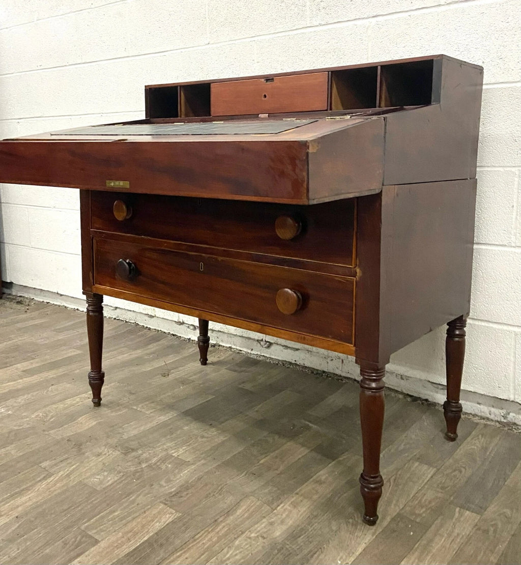 Antique 19th Century Style Unfolding Campaign Box Desk Captain Desk Writing Desk