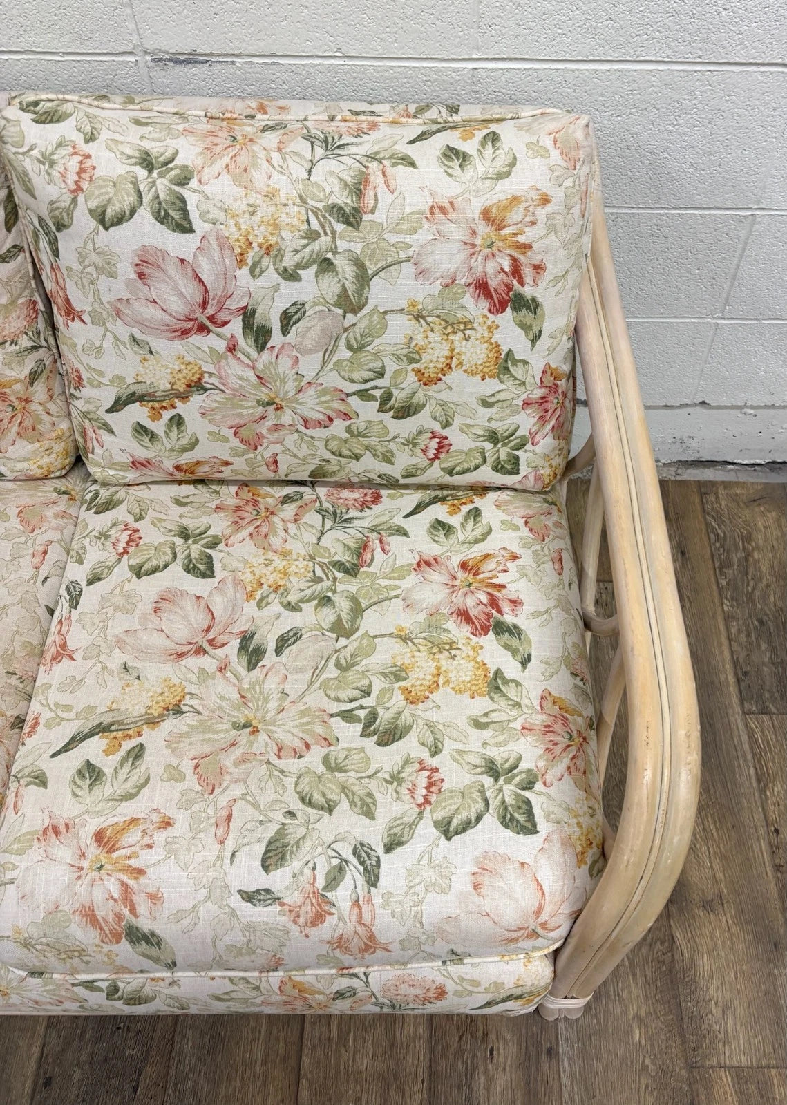 Vintage MCM Ficks Reed Style Organic Coastal Boho Style Rattan Sofa