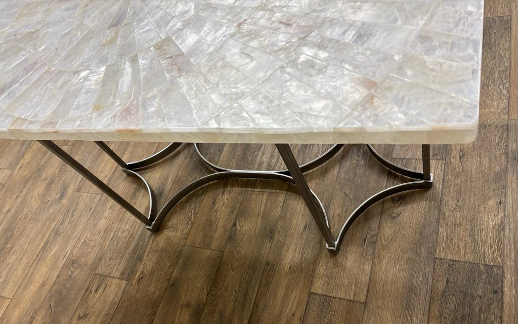 Vintage Hooker Furniture Co Selenite Mosaic Sunburst Dining Table Writing Desk