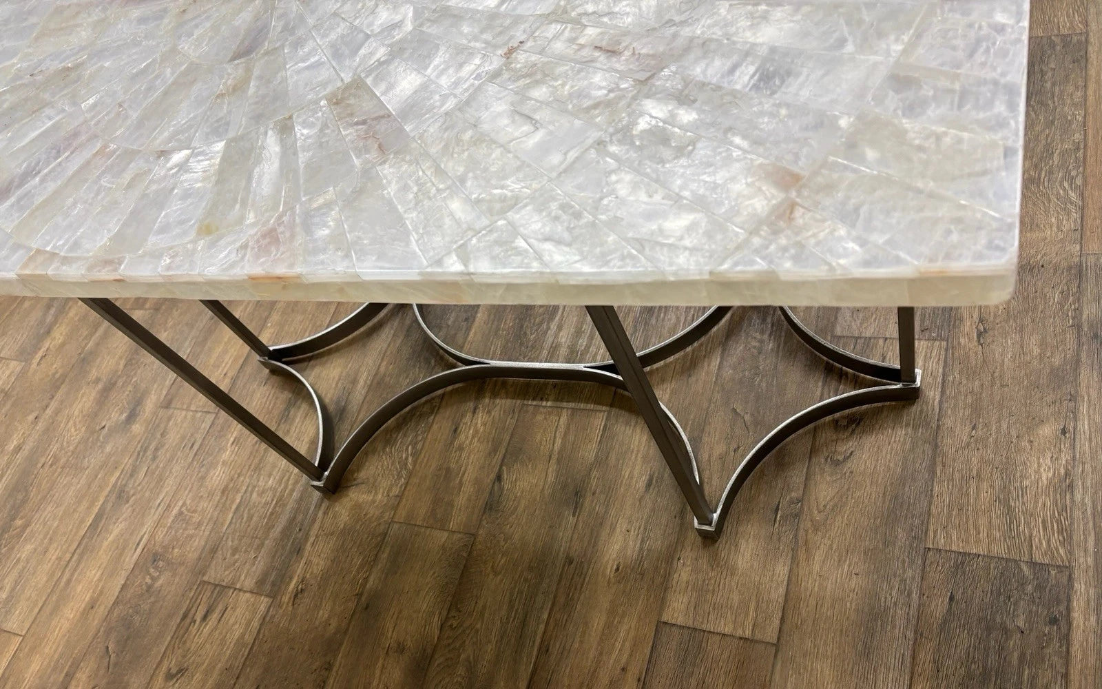 Vintage Hooker Furniture Co Selenite Mosaic Sunburst Dining Table Writing Desk