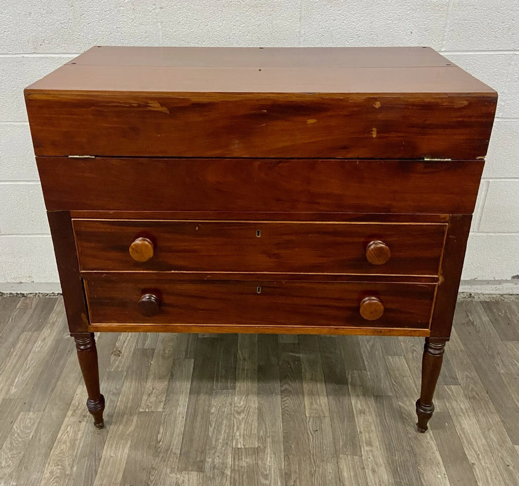 Antique 19th Century Style Unfolding Campaign Box Desk Captain Desk Writing Desk